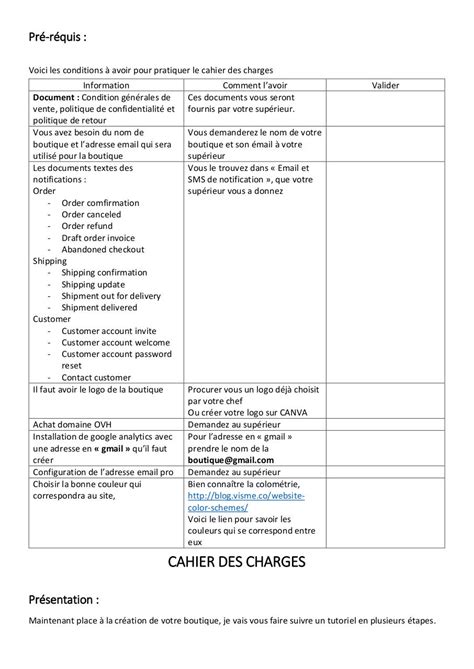 Cahier Des Charges Par Jason Iafare Fichier Pdf