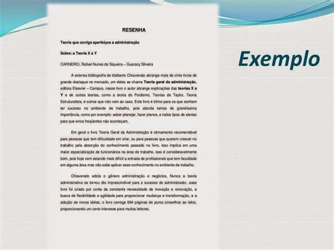 Exemplo De Resumo Critico De Um Texto Trabalho De Formatura