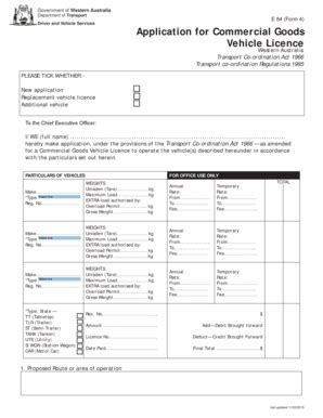 Fillable Online Transport Wa Gov Commercial Goods Vehicle Licence