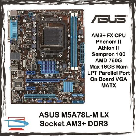 Asus M A L M Lx Socket Am Am Ddr Amd Motherboard G Matx Lpt