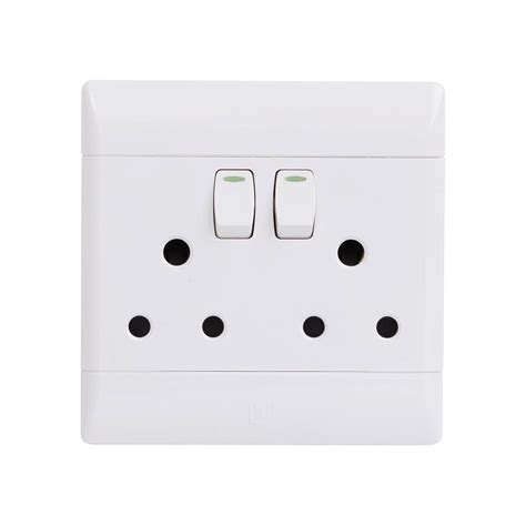 Cbi 4x4 16a Double Switched Socket Outlet White Arb Electrical