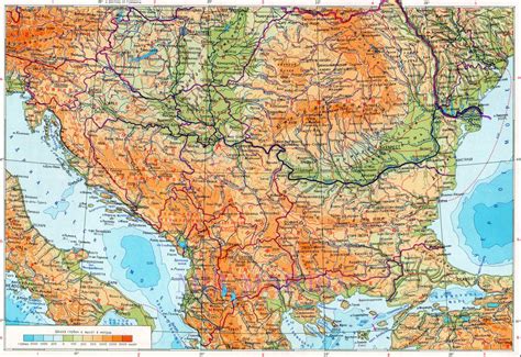 Географическая карта Румынии, Болгарии, Югославии, Албании 1см:45км, A0