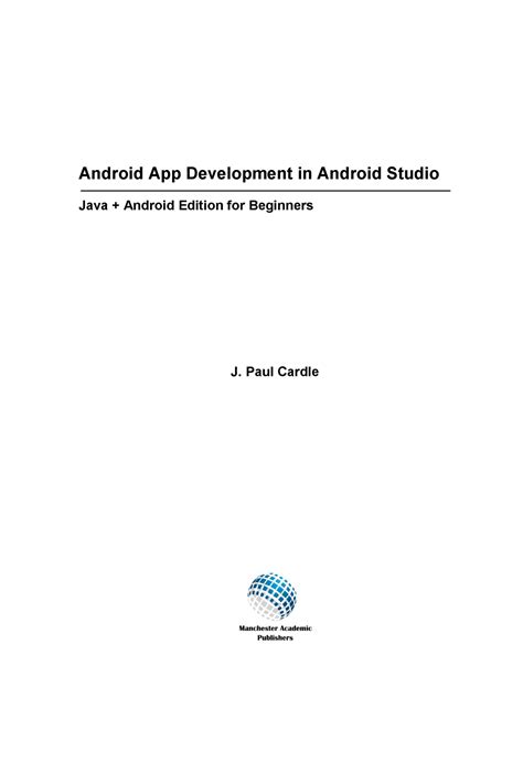 Android App Development in Android Studio Java+Android Edition for ...