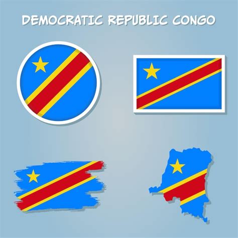 Mapa E Bandeira Do Congo Vetor Mapa Do Congo Bandeira Do Congo Vetor