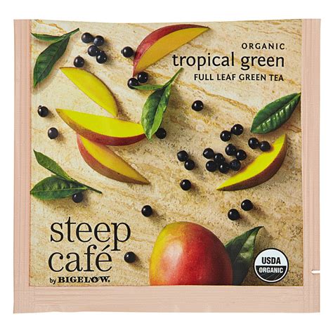 Steep Cafe By Bigelow Organic Green Paradise Green Tea Pyramid Sachets