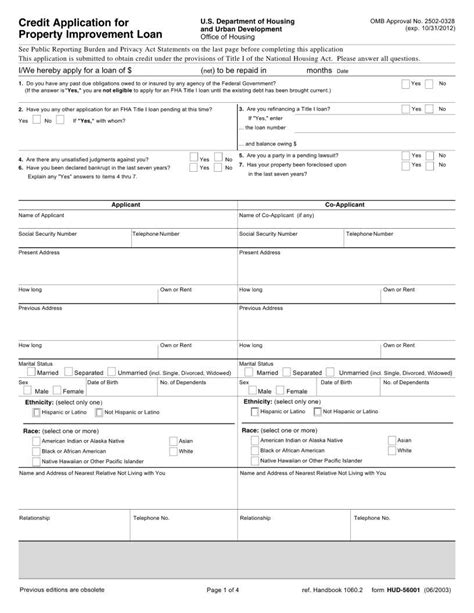 Form Hud 56001 Fill Out Printable PDF Forms Online