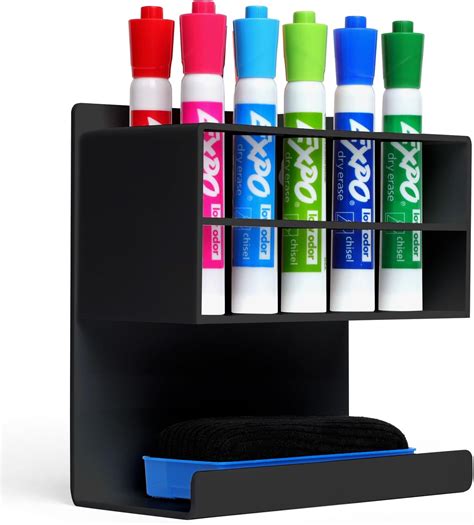 Amazon.com: ERASÜ Black Magnetic Marker Holder for Whiteboard - Acrylic