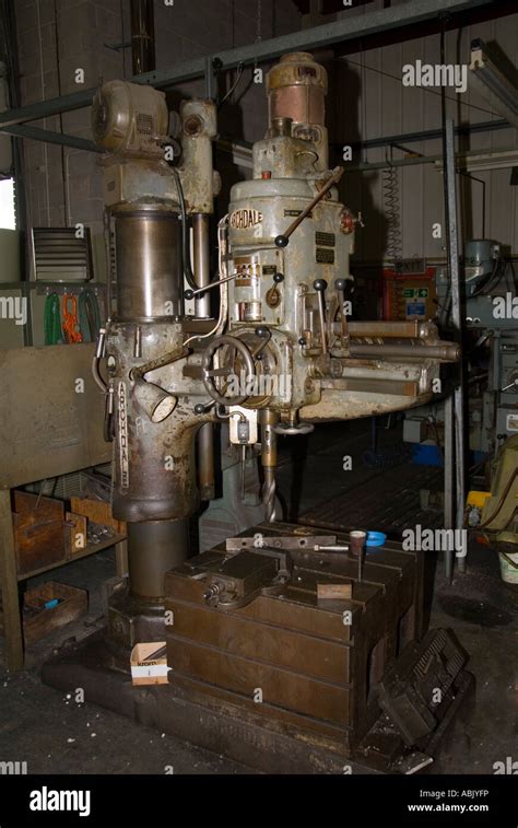 Metal Workshop Pillar Drill Stock Photo Alamy