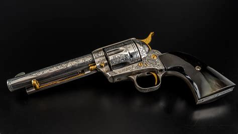 Colt Single Action Army Silver Plated Engraved Luxus Capital