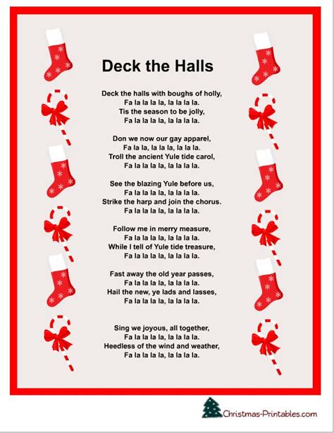 Free Printable Christmas Carols And Songs Lyrics Christmas Lyrics