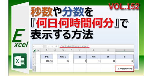 【エクセル】秒数や分数を『何日何時間何分』で表示する方法！1日8時間計算も可能！ Excelの森