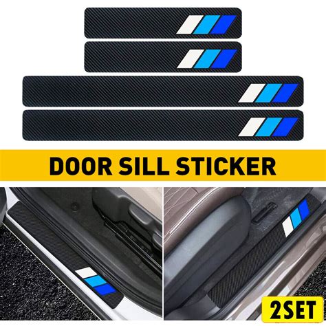 Set Black Sticker Guard Bumper Rear Sill Plate Protector Trunk Fit