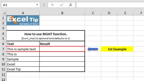 How To Use Right Function In Excel