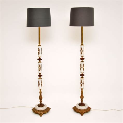 Pair Of Antique Marble And Gilt Metal Floor Lamps Marylebone Antiques