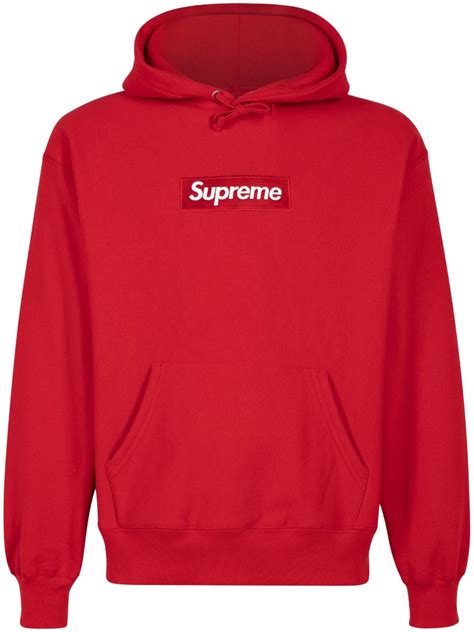 Supreme Box Logo Fw 23 Cotton Hoodie Red Farfetch