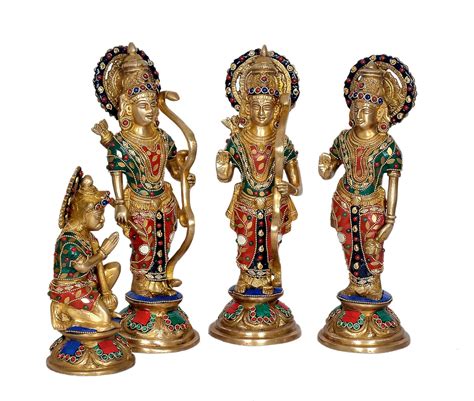 Buy Dattatreya Brass Ram Darbar Statue Idol For Temple Mandir On Base