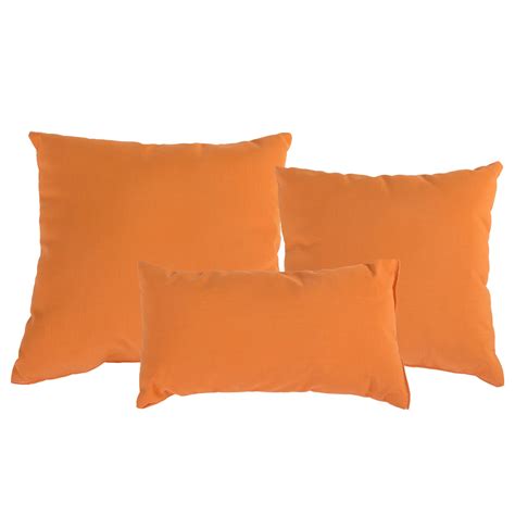 Tangerine Sunbrella Outdoor Throw Pillow