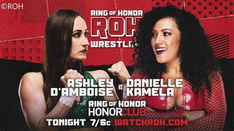 Ashley D Amboise Vs Danielle Kamela Singles Match Roh Honor Club Tv