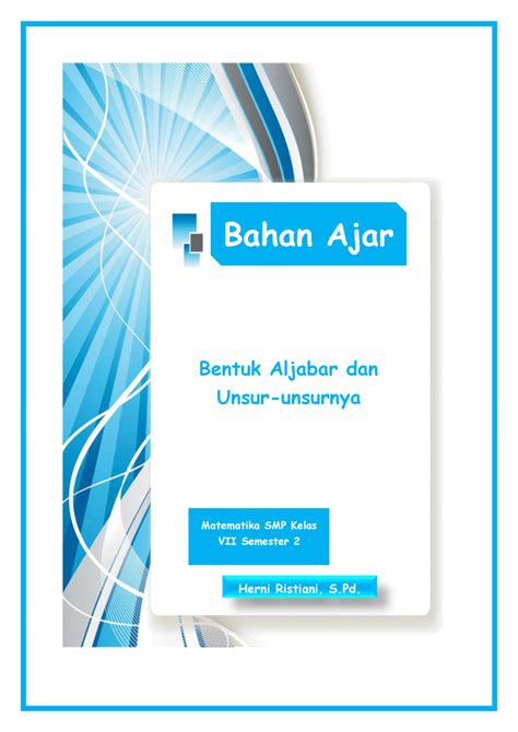 Bahan Ajar Unsur Unsur Bentuk Aljabar Booklet Powered By Fleepit