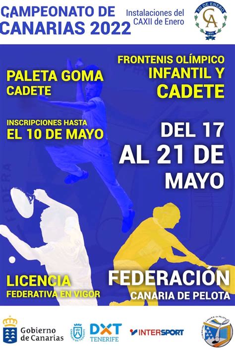 Campeonato De Canarias Edad Escolar Frontenis Ol Mpico Y Paleta Goma