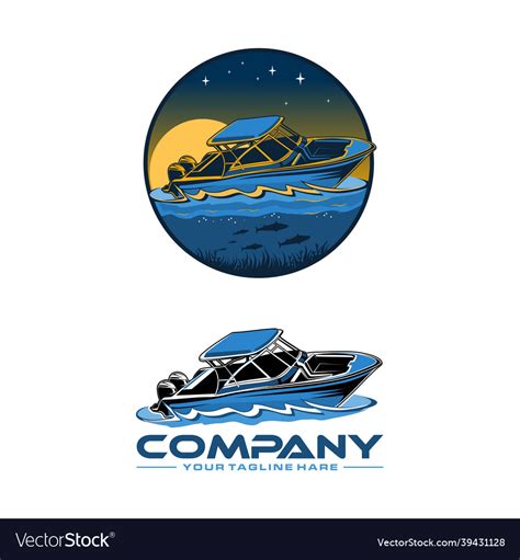 Speed boat logo template Royalty Free Vector Image