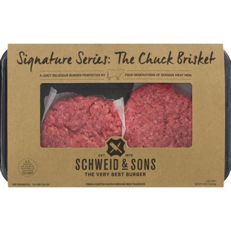 Schweid Sons Fresh Custom Blend Ground Beef Burgers Signature Series