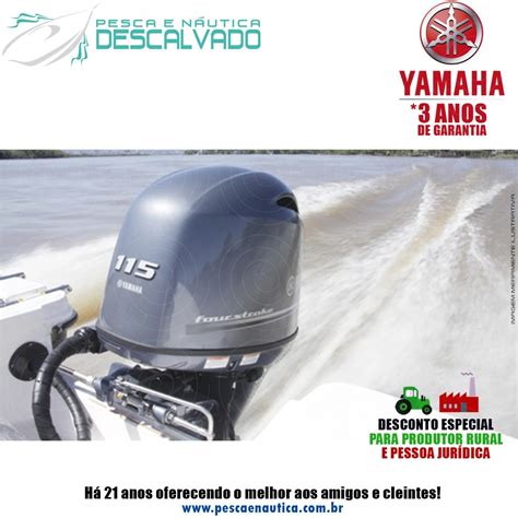 Motor De Popa Yamaha 4 Tempos F 115HP BETL Pesca e Náutica Descalvado