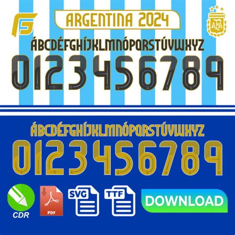 Argentina 3 Fonts Copa America 2024 Font Cdr Pdf Ttf Svg Etsy