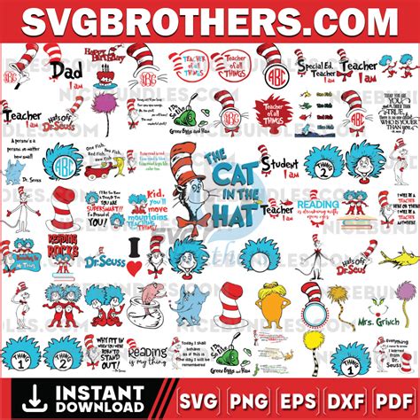 Dr Seuss Svg Bundle Cat In The Hat Svg Dr Seuss Hat Svgdr Seuss