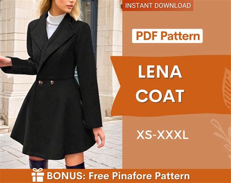 coat pattern jacket sewing pattern long coat pattern winter jack
