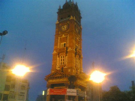 entertainment: clock tower of faisalabad in the evening.....