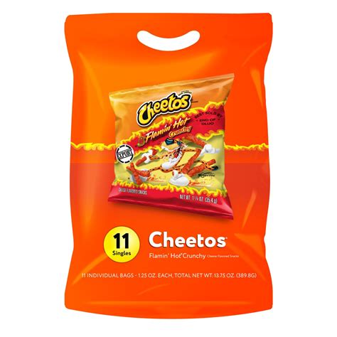 Cheetos Crunchy Flaming Hot Cheese Flavored Snack Made With Real Chee