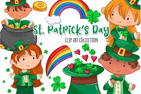 Cute St Patricks Day Clip Art By Keepin It Kawaii Thehungryjpeg