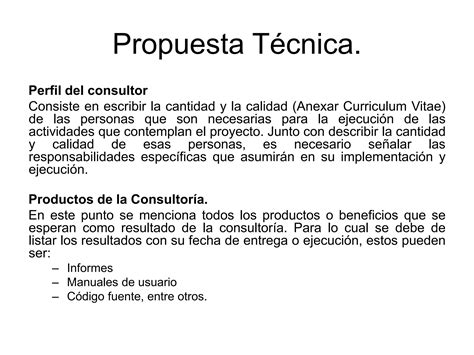 Elaborar Propuesta Tecnica Y Economica Ppt