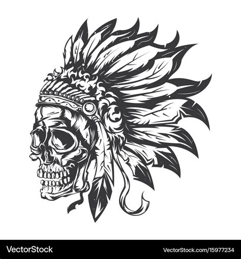 Indian Chief Head Skull