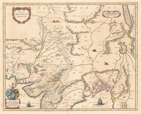 17th Century Map Of The Mogol Empire In Northern India Altea Gallery