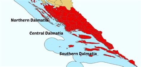 Map of the Dalmatia Coast - Croatia Wise