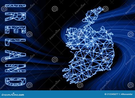 Mapa De Irlanda Polygonal Mesh Line Map Stock De Ilustraci N