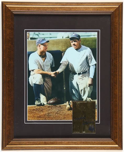 Babe Ruth And Lou Gehrig Murder S Row Yankees Custom Framed Photo Display With 23kt Gold Card