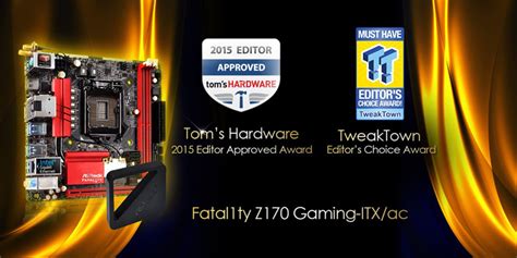 ASRock Fatal1ty Z170 Gaming ITX ac ควา 2 รางวลทรงคณคา Editor