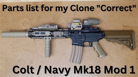 Colt Mk18 Mod 1 Clone SBR Rifle Parts List YouTube