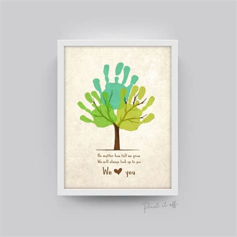 Handprint Tree Handprint Art Craft No Matter How Tall We Etsy