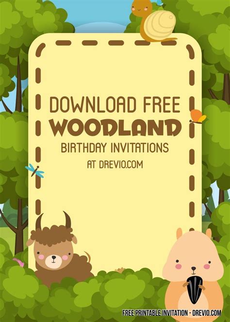 Free Cute Woodland Birthday Invitation Templates Artofit