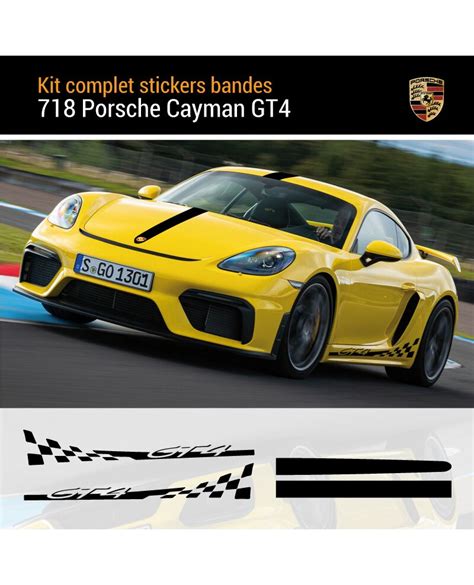 Kit Complet Stickers Bandes Porsche 718 Cayman GT4