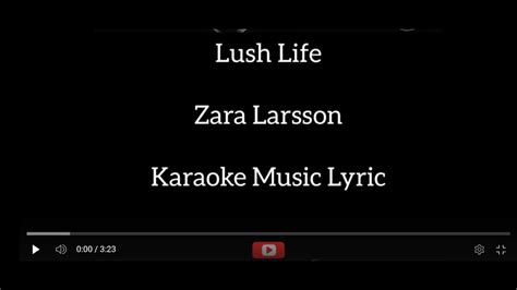 Lush Life Zara Larsson Karaoke Music Lyric Youtube