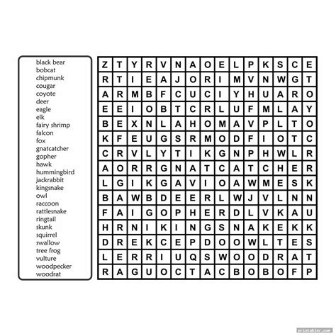 100 Word Printable Word Search