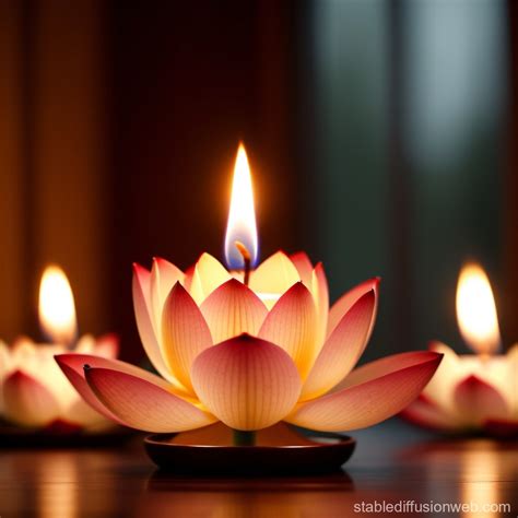 Lotus Candles Flame Stable Diffusion Online