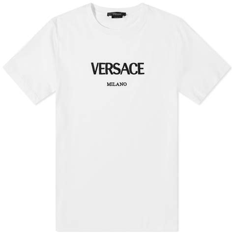 Versace Via Gesu Logo T Shirt White Black END RU