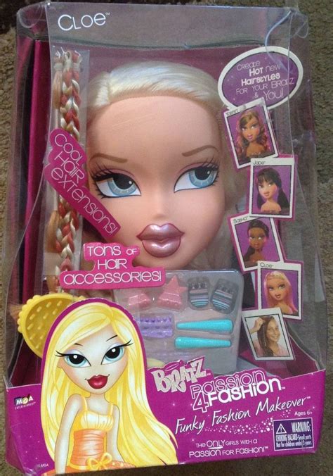 Cloe Bratz Funky Fashion Makeover Blonde Doll Head Passion Makeup Hair