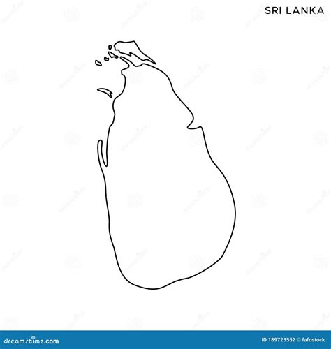 Outline Map Of Sri Lanka Vector Design Template Editable Stroke Stock